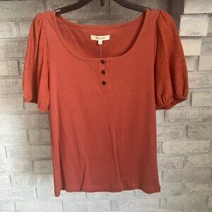 Women's Short Sleeve, Tunic T-Shirt, Size XS, Burnt Orange